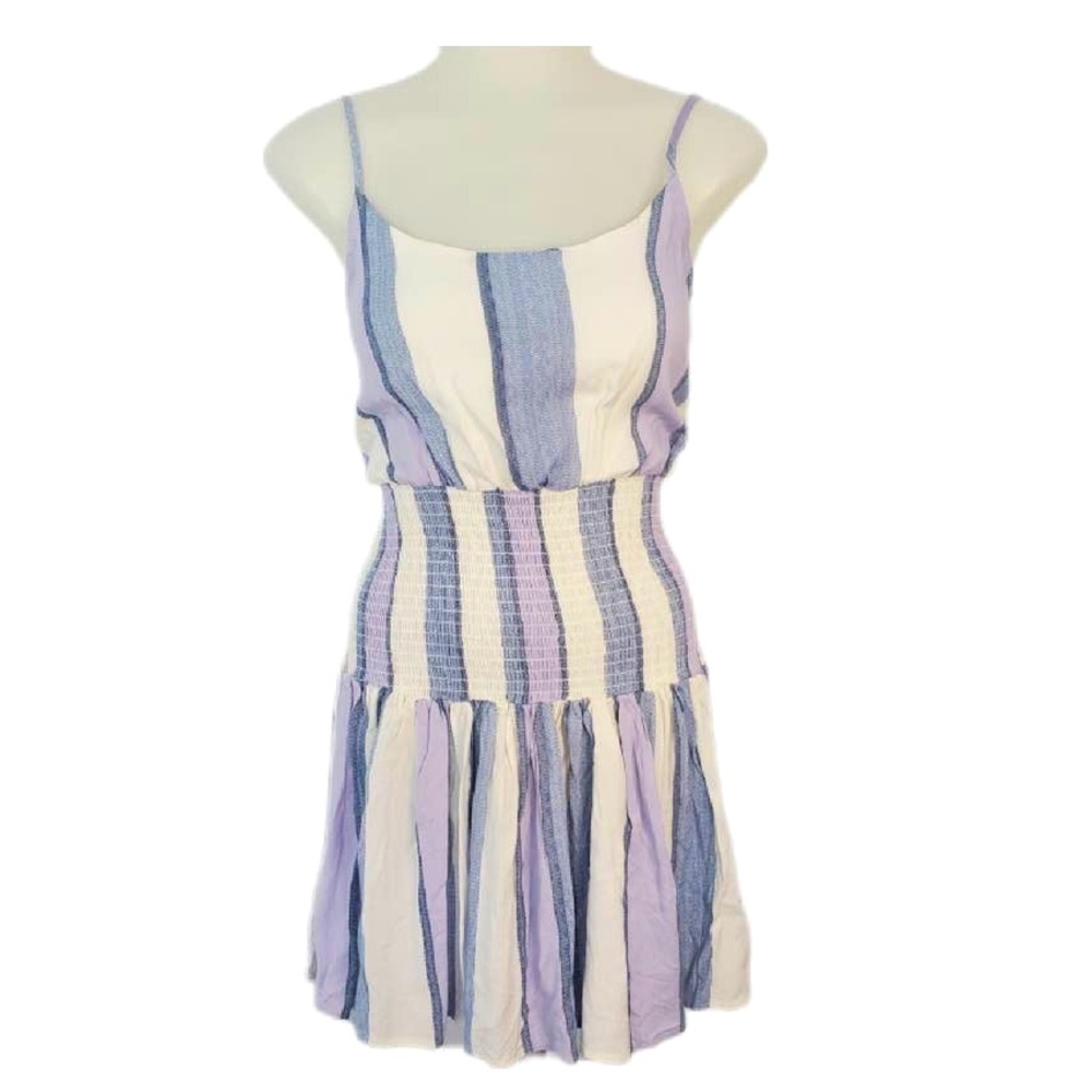 Ocean Drive multicolor striped sleeveless smocked waist dress